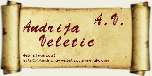 Andrija Veletić vizit kartica